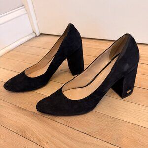 Cole Haan Black Suede Block Heel Pump